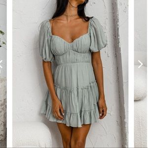 Selfie Leslie Puff Sleeve Flounce Mini Dress